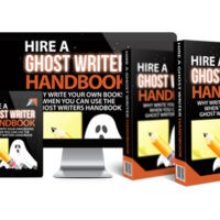 Variety of 'Hire a Ghost Writer Handbook' formats displayed.