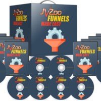 JVZoo Funnels product package with CDs and box displayed.