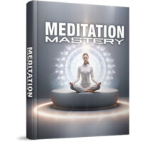 Meditation Mastery book cover with woman meditating.