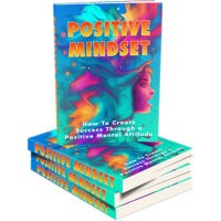 Colorful 'Positive Mindset' self-help books stacked.