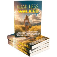 Motivational book 'Road Less Walked' with woman on cover.