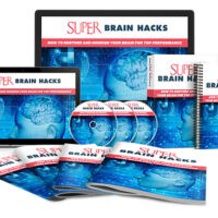 Super Brain Hacks course materials on multiple digital devices.