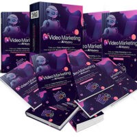 Collection of "Video Marketing Mastery" books on display.