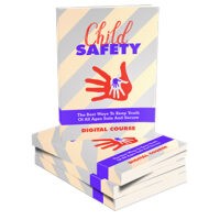 Stack of Child Safety digital course books.