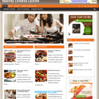 Couple cooking together on a Chinese cuisine website.