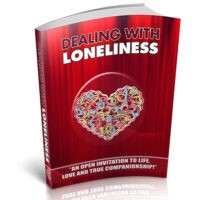 Red book "Dealing with Loneliness" with ornate heart design.
