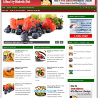 Website screenshot: Healthy Diabetic Diet and Information Resources.