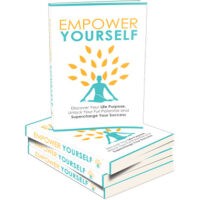 Empower Yourself" motivational book cover and stacked copies.