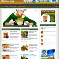 Woman preparing salad on "Gluten Free Living" website.