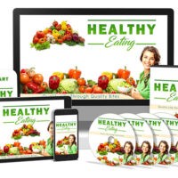 Healthy eating guides displayed on various digital devices.
