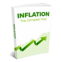 Book titled "Inflation: The Corrupted Thief" with rising graph.