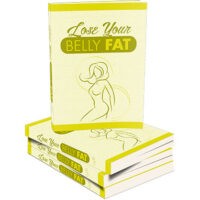 Books titled "Lose Your Belly Fat" stacked on each other.
