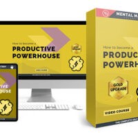 Productivity course packaging and digital display mockup.