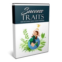 Book cover for 'Success Traits' featuring woman holding trophy.