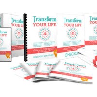 Transform Your Life" book series and materials display.
