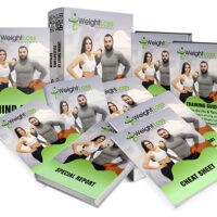 Weight loss program books and guides with couple.