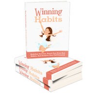 Winning Habits book stack with motivational cover design.
