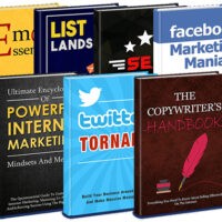 Collection of colorful marketing and social media books.