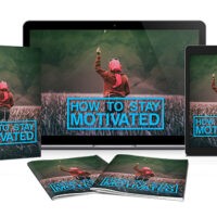 Digital motivation book cover on various electronic devices.