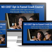 Marketing course on various devices showing funnel strategy