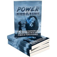 Power of Perseverance book cover with shattering barriers imagery.