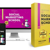 Social Marketing School course packaging and digital display.
