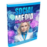 Social Media Marketing book with futuristic female avatar cover.
