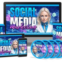 Social media marketing digital course material with virtual model.