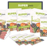 Superfoods nutrition guides and booklets display