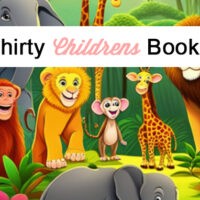 Colorful jungle animals cartoon for children's books banner.