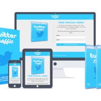 Cross-device displays of Twitter marketing product package.