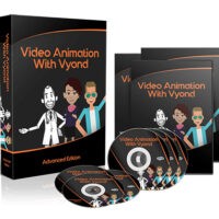 Vyond video animation software package with DVDs and box.