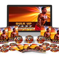 Muscle building DVD set with muscular man on covers.