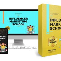 Influencer Marketing School digital course materials on devices.