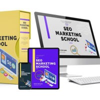 SEO marketing educational materials on various digital devices
