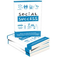 Stack of 'Social Success' marketing strategy books.