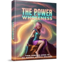 Book cover, "The Power of Wholeness," woman with cosmic background.