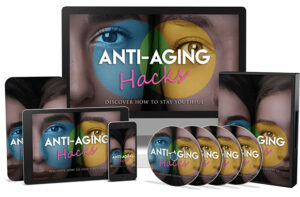Multimedia presentation of 'Anti-Aging Hacks' across various devices.