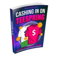 Book cover for "Cashing in on Teespring" with t-shirt and coins.