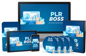 PLR Boss digital products on various devices.