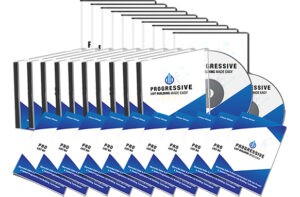 Row of Progressive software boxes and CD.