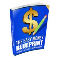 Book cover for 'The Easy Money Blueprint' with dollar symbol.