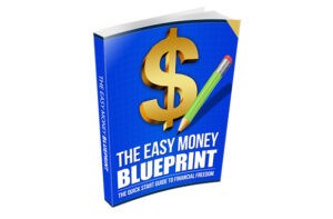 Book 'The Easy Money Blueprint' cover with dollar symbol.