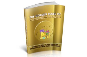 Golden book cover titled 'The Golden Rules of Acquiring Wealth'