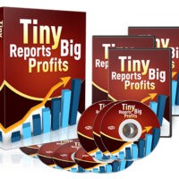 Tiny Reports Big Profits product packaging with books and CDs.