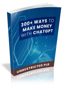 Book cover titled 300+ Ways to Make Money with ChatGPT.