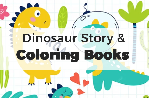 Dinosaur Story and Coloring Books