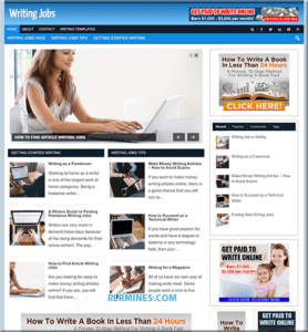 Writing Jobs Niche WP Website