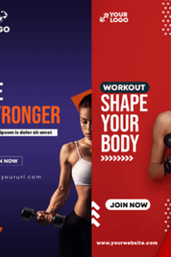 fitness vertical ad templates