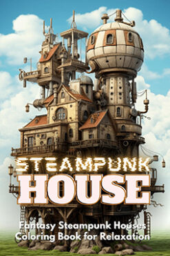 Steampunk House Adult Coloring Book
